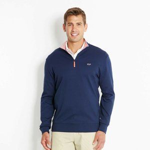 Vineyard Vines Stratford Navy Blue Quarter Zip Pullover M